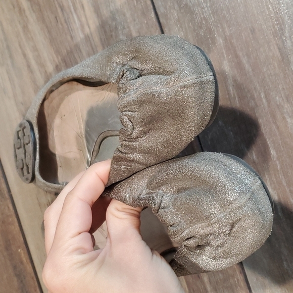 Tory Burch logo  Reva Loafer ballet shoes sz 6M Metallic glitter leather - Picture 6 of 15